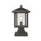 Z-Lite Aspen 1 Light Outdoor Pier Mounted Fixture, Black And Clear Seedy 554PHMS-SQPM-BK - alternate 3